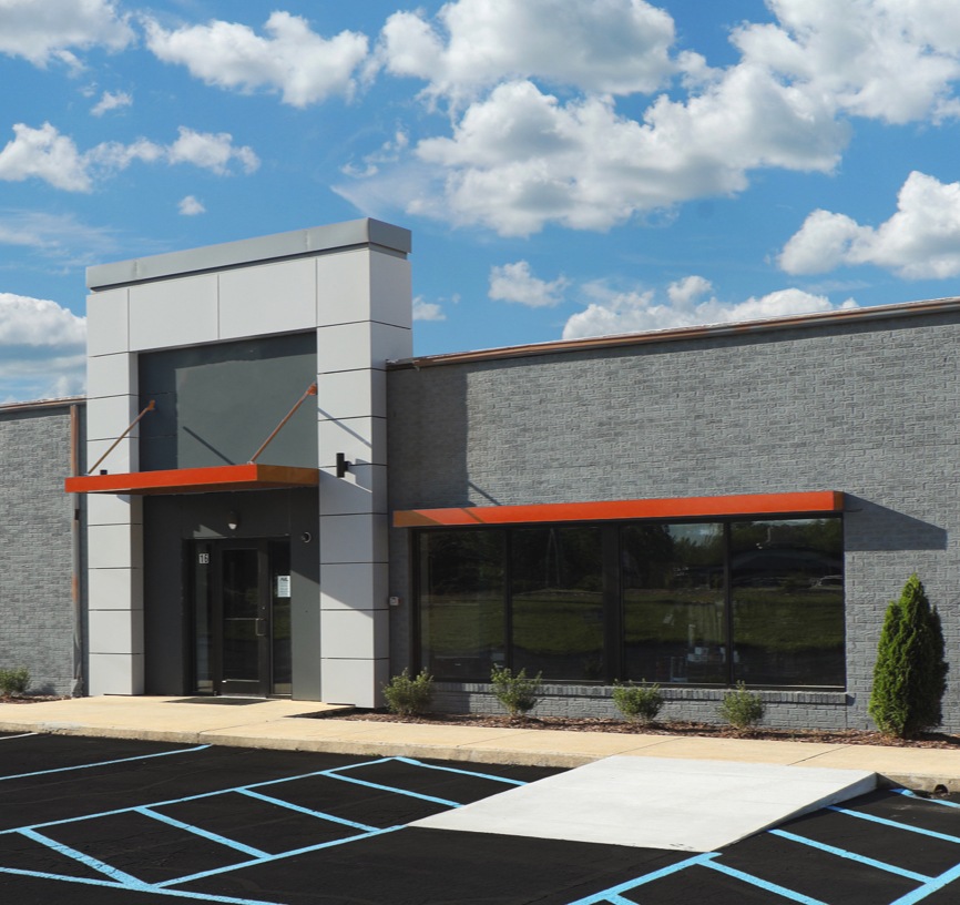 Pixel District Hub building from outside.