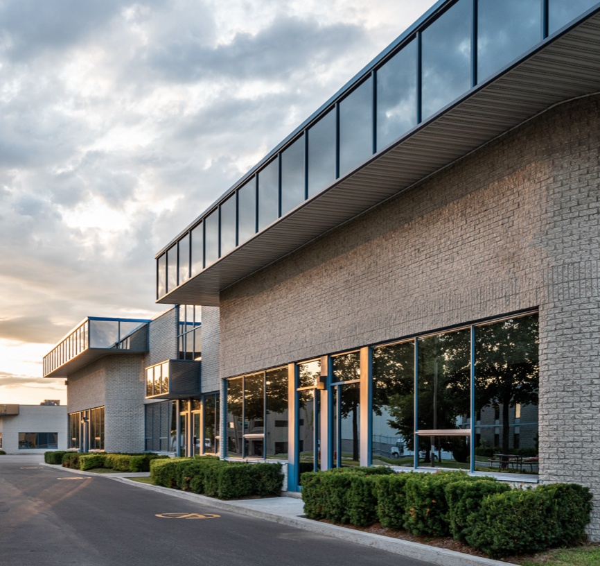 Northern Node Lab building from outside at dawn.